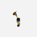 14K-Y Lab Grown Diamond and Sapphire Piercing